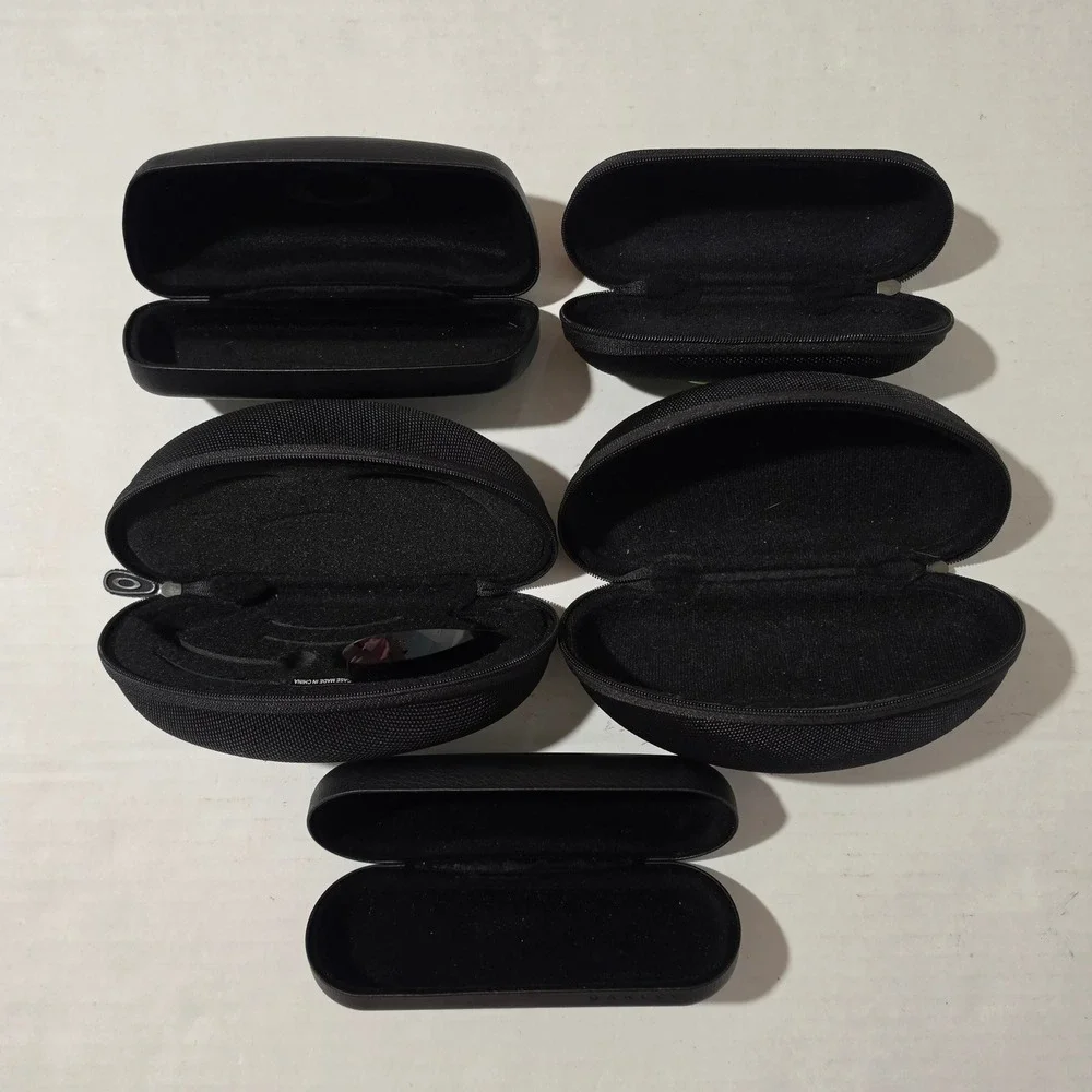 Oakley Sunglass Case Bundle Lot 5 Cases Zipper Clamshell Black 1 Lens